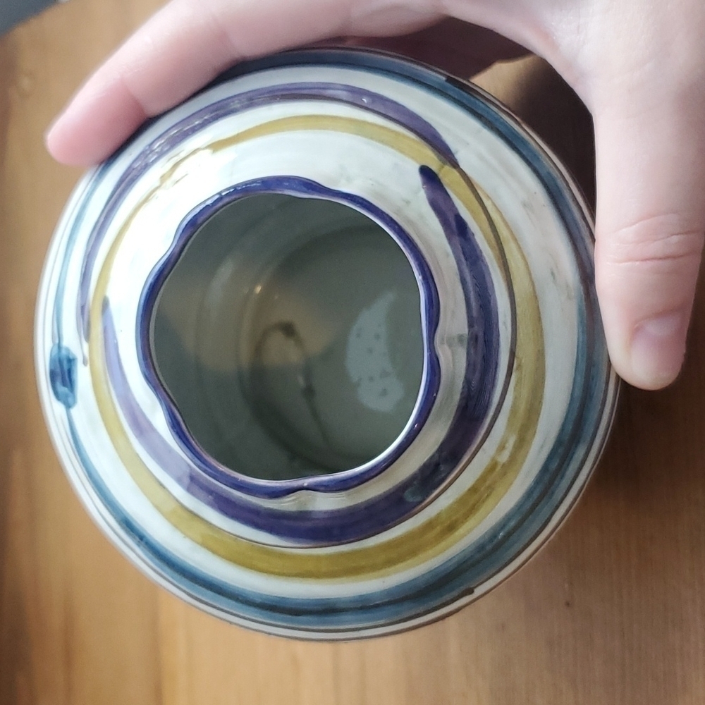 RARE Anthropologie Decorative Vase Purple Blue Green - Picture 4 of 4